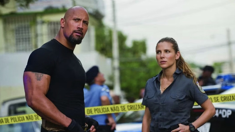 Hobbs and Elena at a crime scene