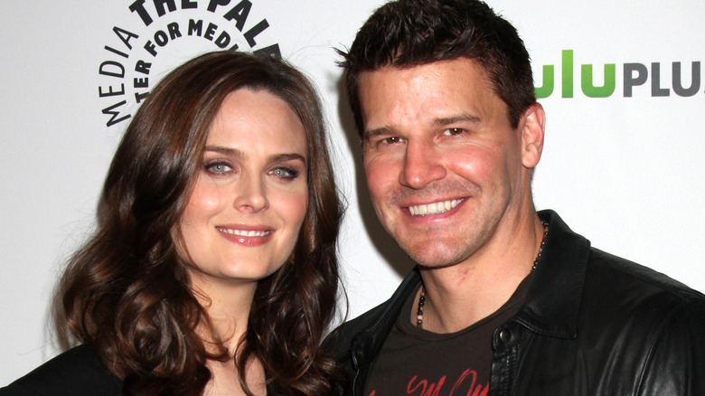 Emily Deschanel and David Boreanaz smiling