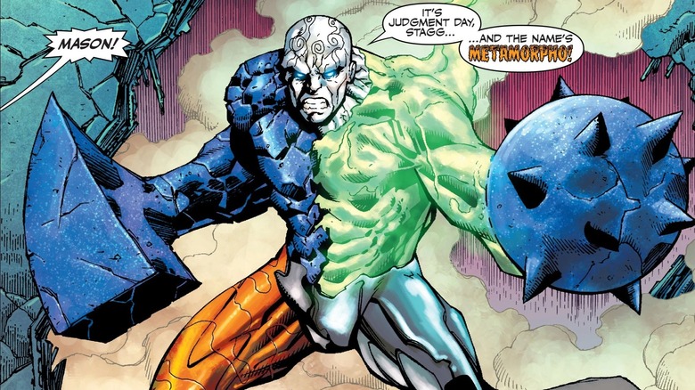 Metamorpho making weapons with his hands