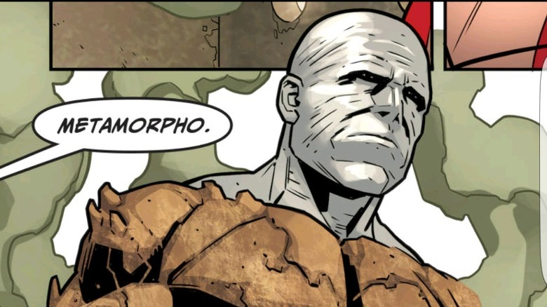 Metamorpho looking sad as he walks