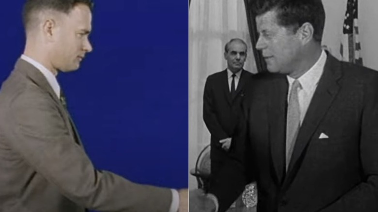 Forrest shaking hands with John F. Kennedy