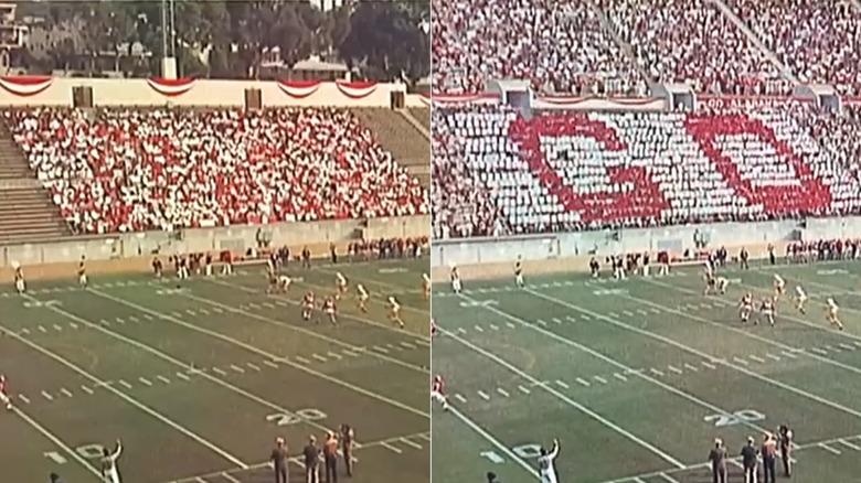 Football field before and after VFX