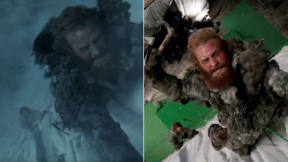 Tormund climbs a fake wall for Game of Thrones