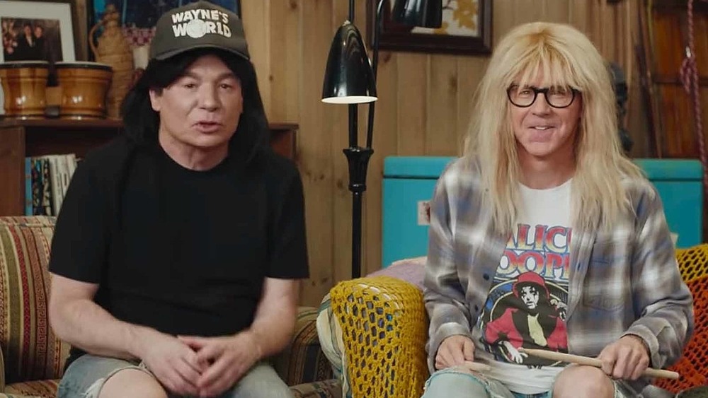 Wayne and Garth sit next to each other