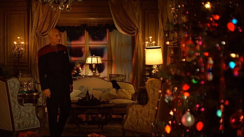 Captain Picard in Nexus Christmas scene in Star Trek: Generations