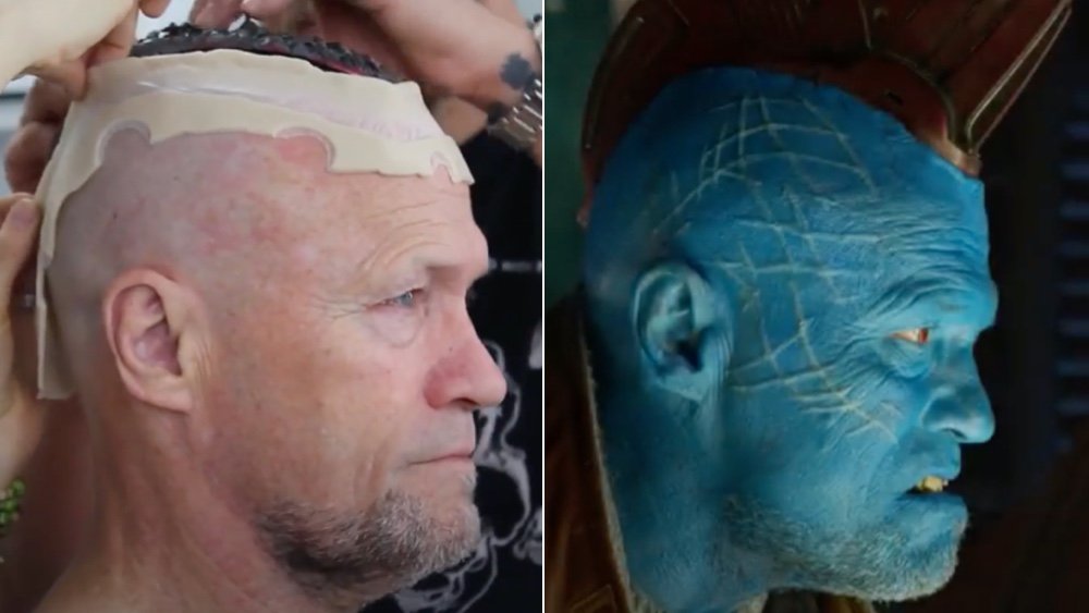 Michael Rooker transforming into Yondu for Guardians of the Galaxy Vol. 2