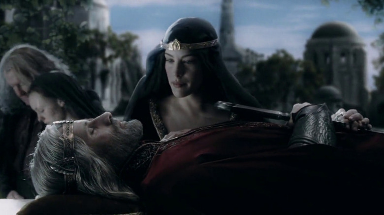 Arwen by Aragorn's dead body