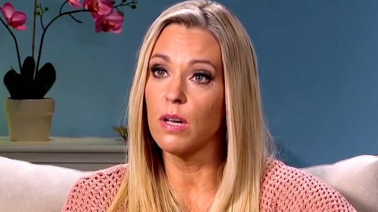 Kate Gosselin mouth open looking to left