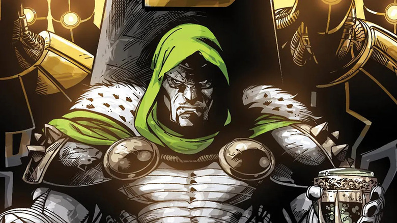 Doctor Doom sitting on a throne