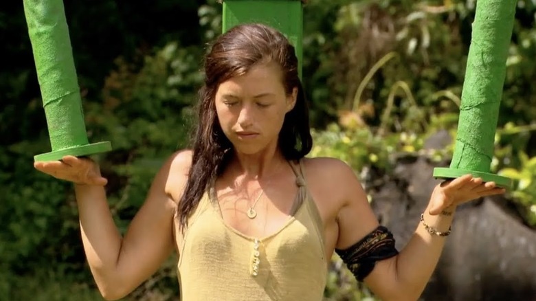 Parvati competing on "Survivor: HvV"