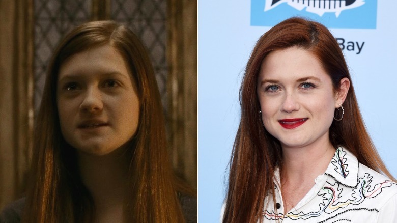 Bonnie Wright in Harry Potter (L) and more recently (R)