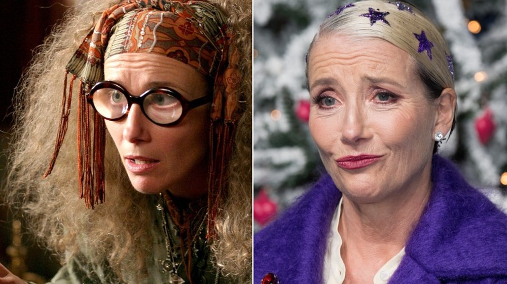 Emma Thompson in Harry Potter (L) and more recently (R)