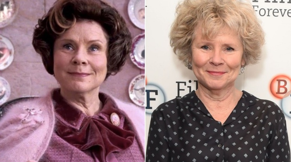 Imelda Staunton in Harry Potter (L) and more recently (R)
