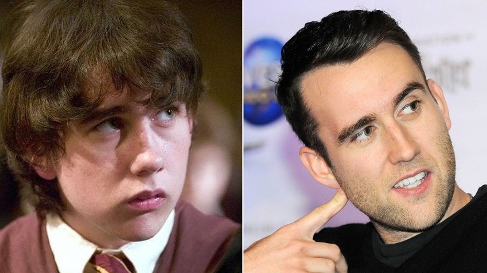 Matthew Lewis in Harry Potter (L) and more recently (R)