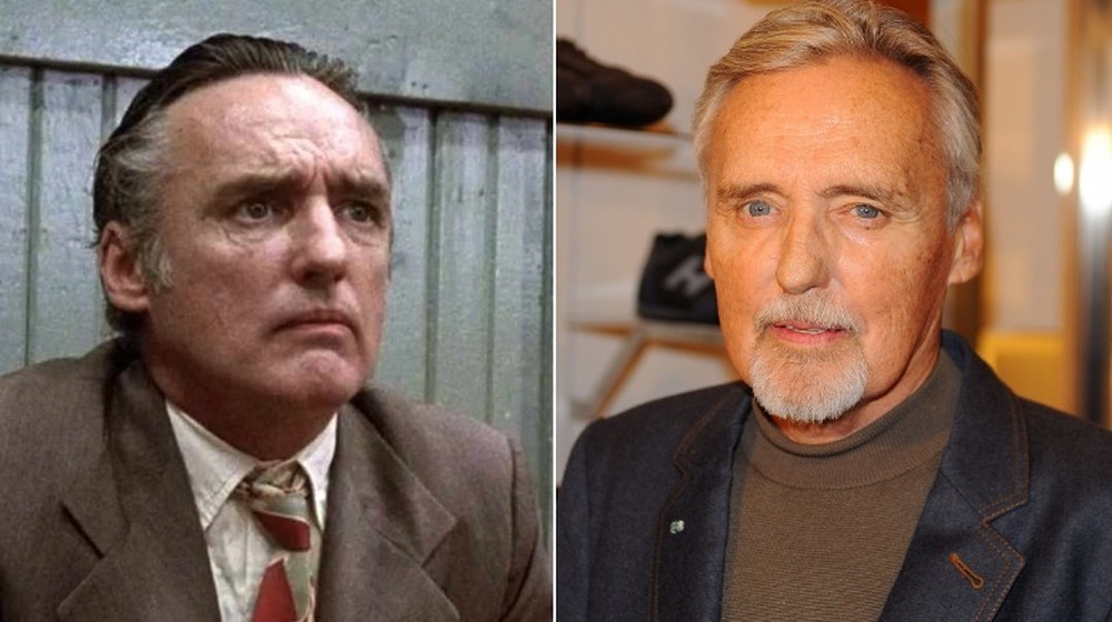 Dennis Hopper in Hoosiers (L) and more recently (R)