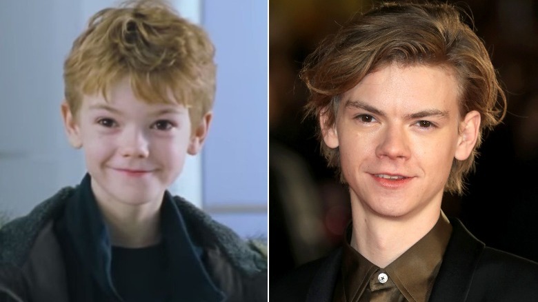 Thomas Brodie-Sangster smirks as Sam in Love Actually