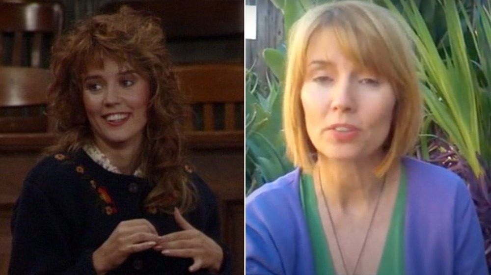 Split image of Joleen Lutz on Night Court and a screenshot of one of her YouTube videos