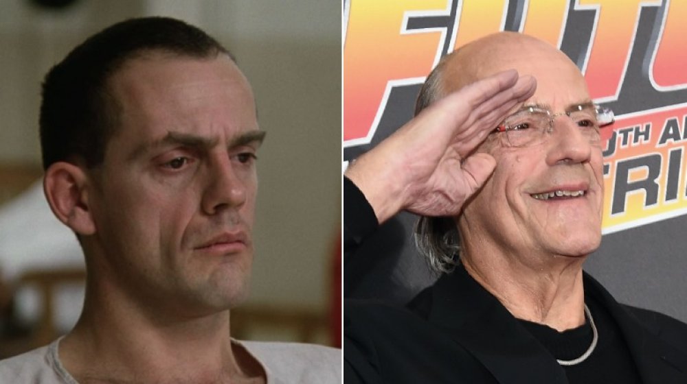 Christopher Lloyd in One Flew Over the Cuckoo's Nest (left) and at the Back to the Future anniversary (right)