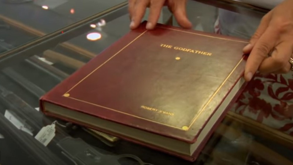 Leather-bound Godfather screenplay presented