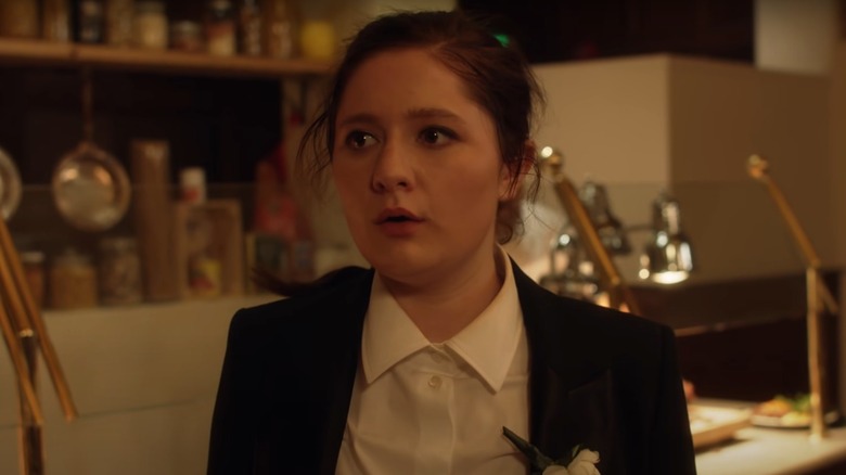 Debbie wearing suit, Shameless