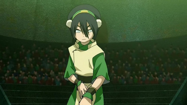 Toph fighting in a tournament