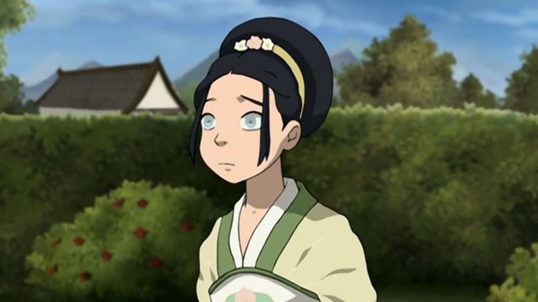 Toph in an elegant dress.