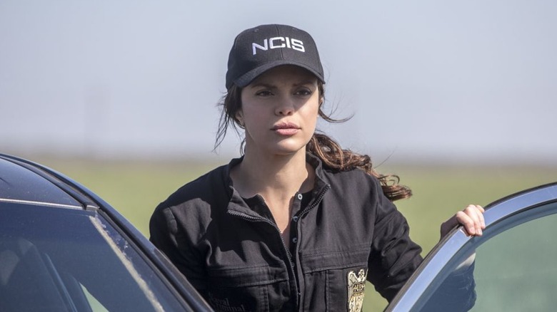 Tammy Gregorio wearing NCIS cap