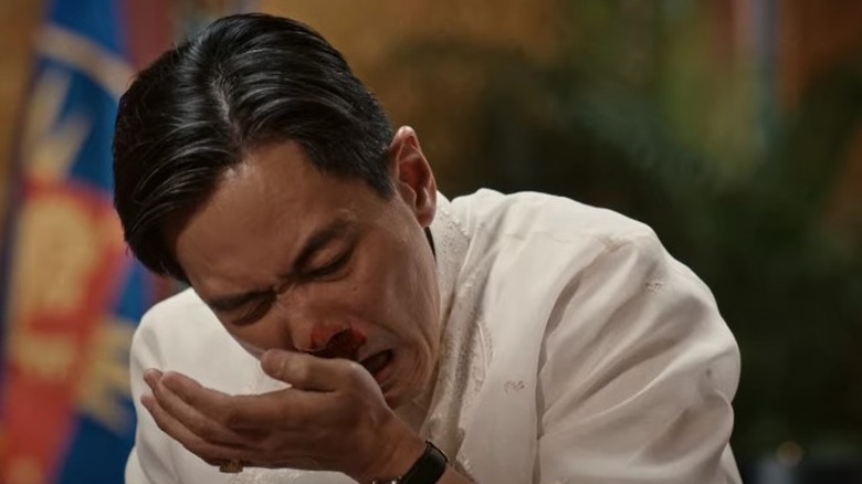 Datu Andrada nursing a bloody nose