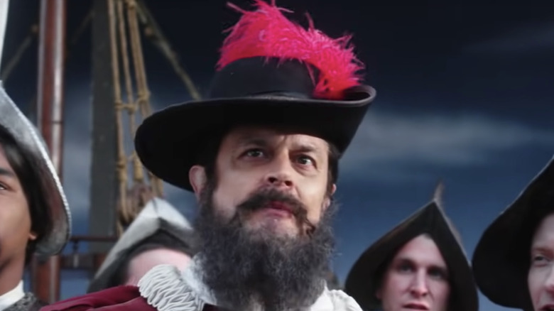 Johnny Knoxville in costume on Drunk History