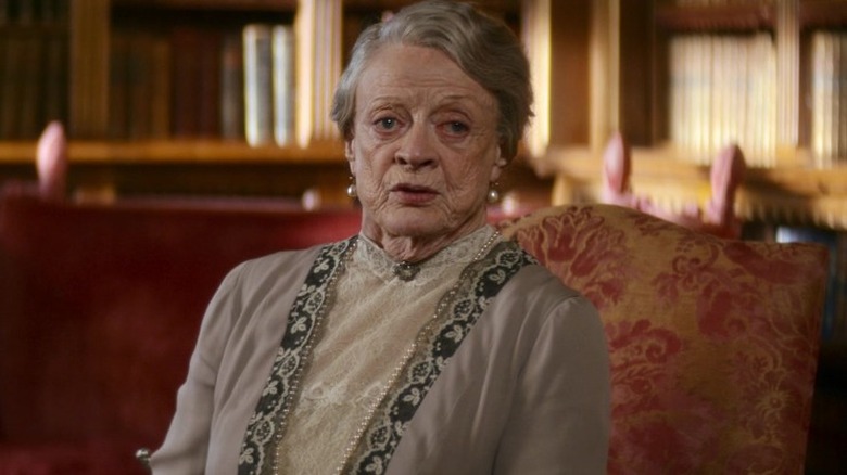 Violet Crawley seated and talking