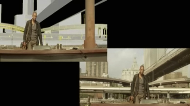 Seaport scene comparison from I am Legend