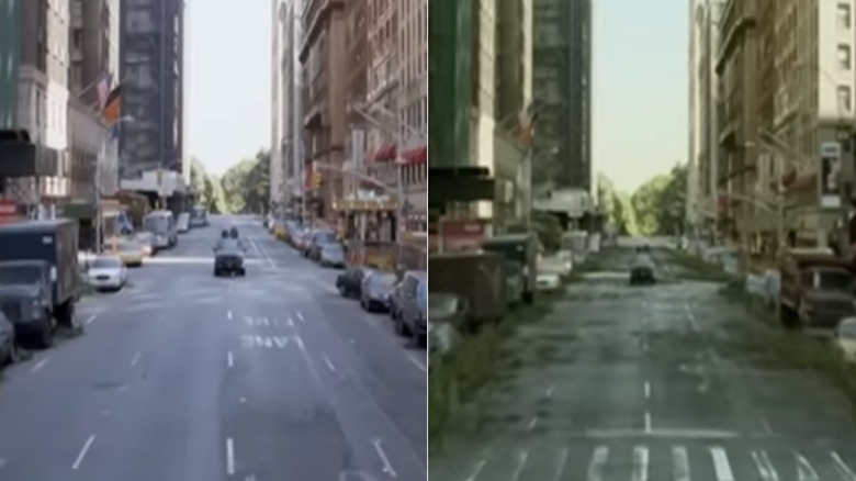 manhattan street before and after