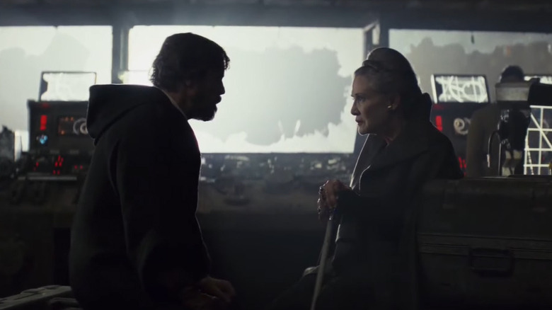 Older Luke and Leia talking