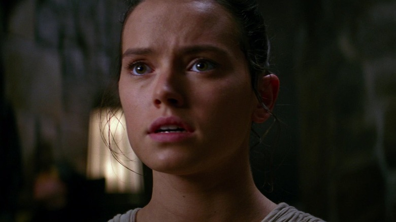 Close-up Rey looking bewildered