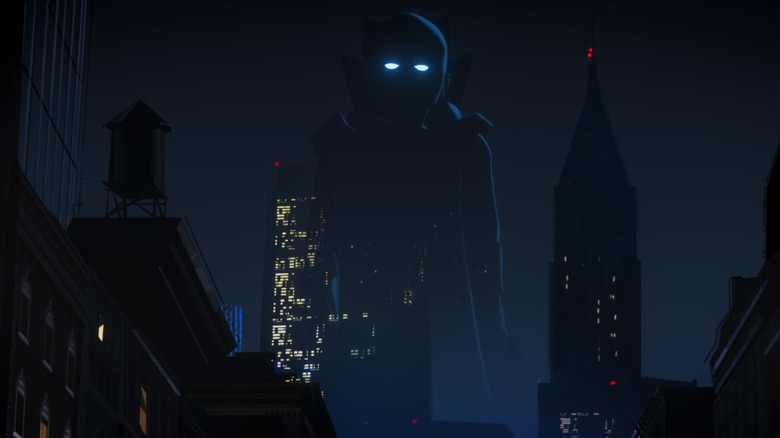 The slightly translucent Watcher over the city