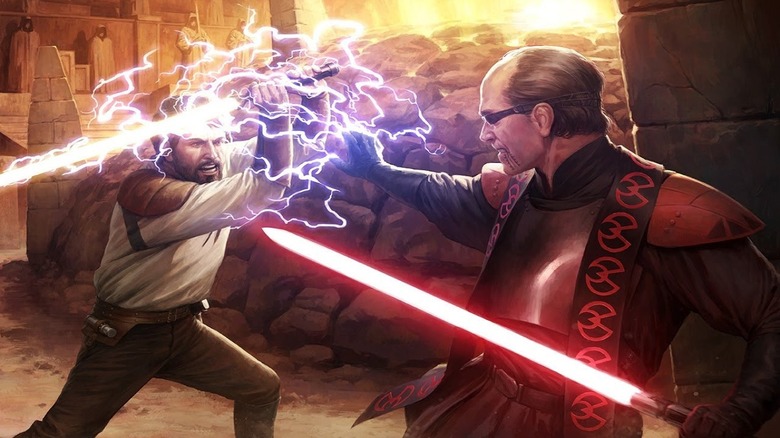 Dark Jedi Jerec fighting a Jedi in Jedi Knight: Dark Forces II