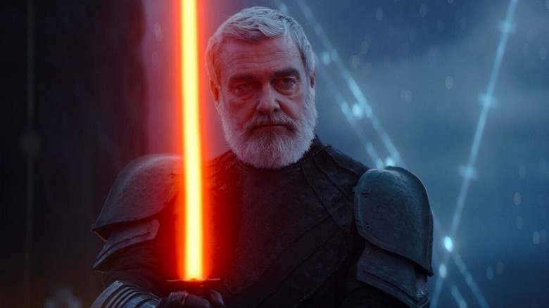 Baylon Skoll wielding an orange lightsaber in Ahsoka