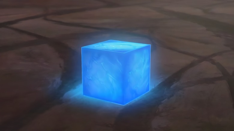 A glowing Energon cube