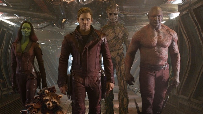 Guardians of the Galaxy walking in hallway