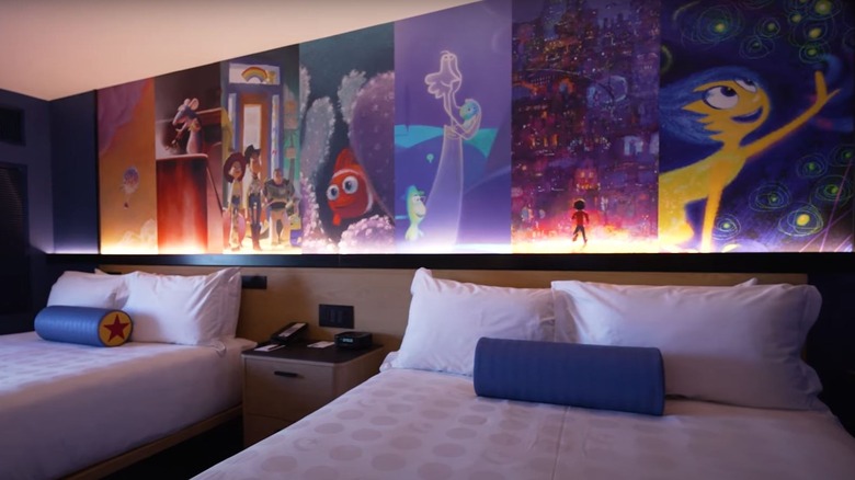 Pixar themed hotel room