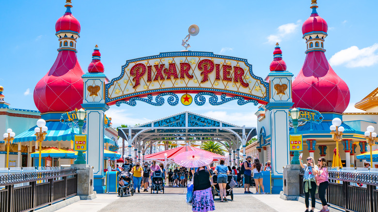 Pixar Pier entrance at Disneyland