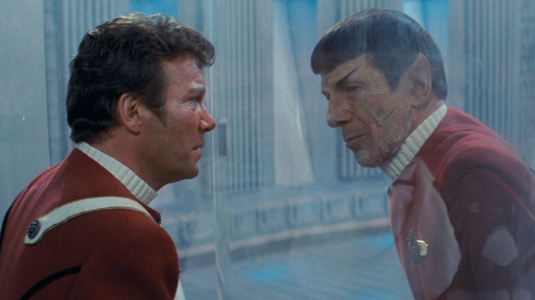 Spock comforting Kirk