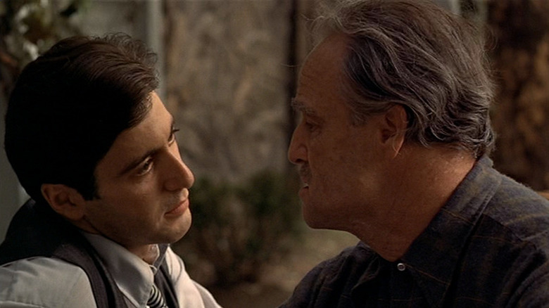 Michael Corleone and his father Vito talking