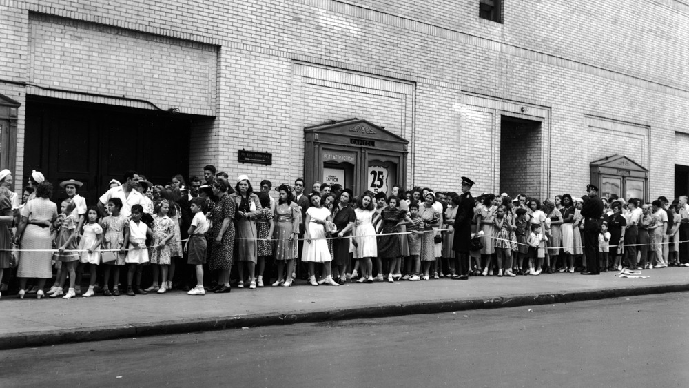 long line outside theater