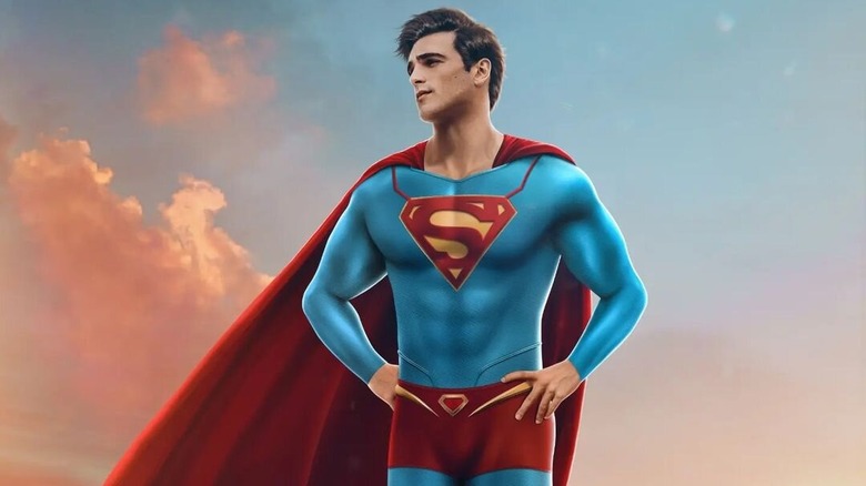 An illustration depicting Jacob Elordi as Superman