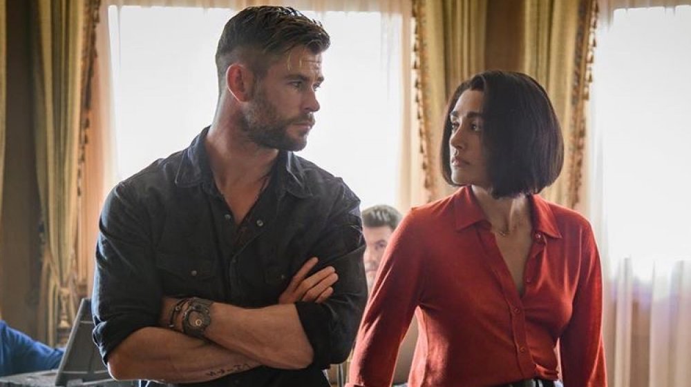 Chris Hemsworth as Tyler Rake and Golshifteh Farahani as Nik in Extraction