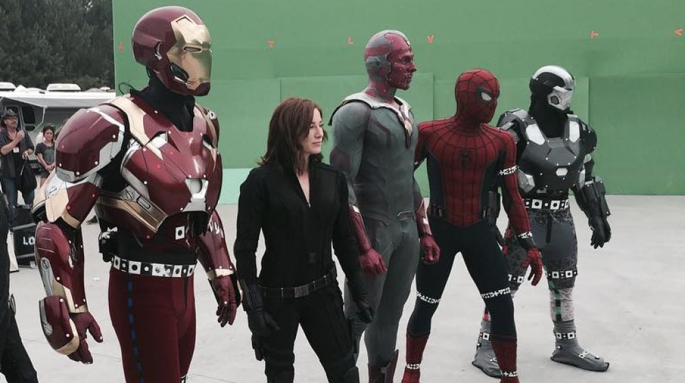 Heidi Moneymaker on the set of Captain America: Civil War