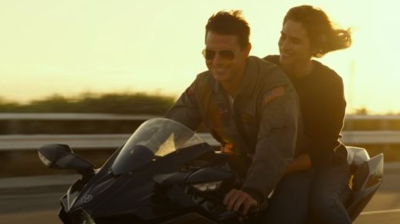 Tom Cruise and Jennifer Connelly on motorcycle