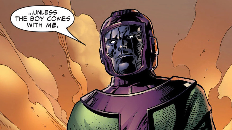 Kang saying "Unless the boy comes with me" in a comic panel