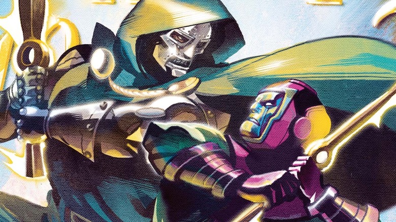 Kang and Doctor Doom fighting on a Kang the Conqueror comic cover